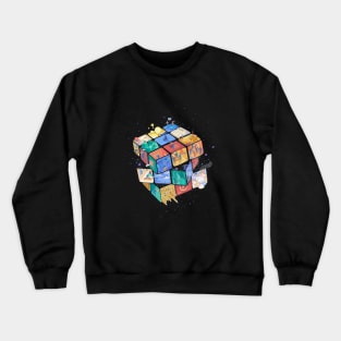 Love rubik awesome art space funny tee Crewneck Sweatshirt